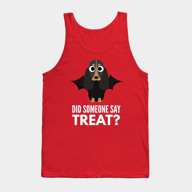 Black and Tan Coonhound Halloween Trick or Treat Tank Top by DoggyStyles